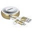 Delock USB 2 in 1 Retractable Cable Type-A to Micro-B and Lightning™ white / gold