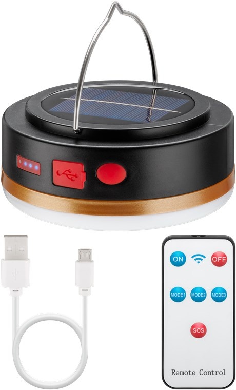 Goobay LED Solar Camping Lamp with IR Remote Control |