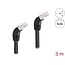 Delock RJ45 Network Cable Cat.6A S/FTP 45° downwards angled 3 m black
