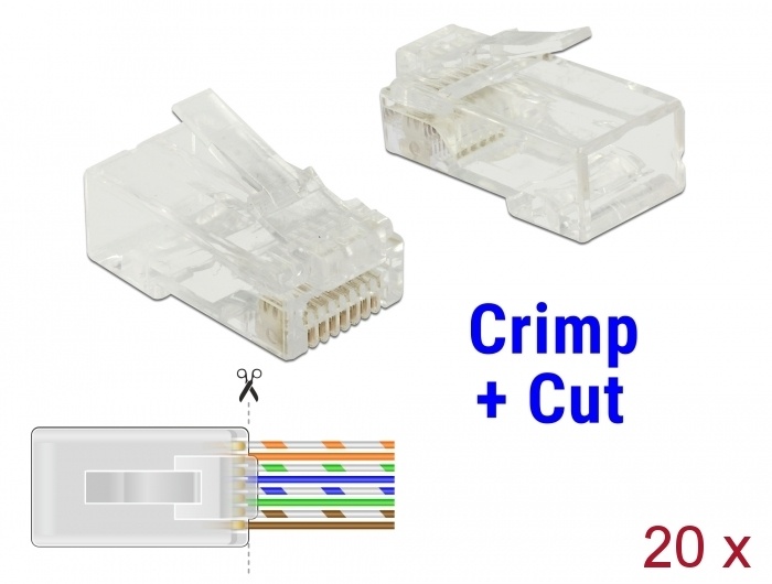 DeLOCK RJ45 Crimp+Cut Plug Cat.6 UTP 20 stuks