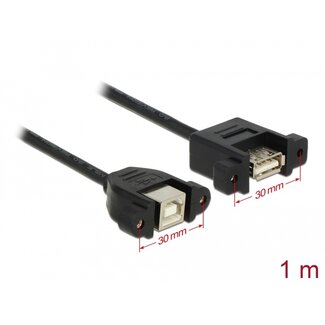 DeLOCK Delock Cable USB 2.0 Type-B female panel-mount > USB 2.0 Type-A female panel-mount 1 m