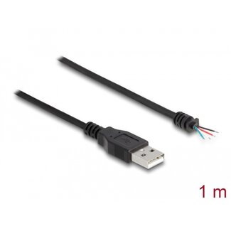 DeLOCK Delock Cable USB 2.0 Type-A male to 4 x open wires 1 m black