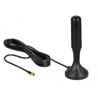 DeLOCK Delock LTE Antenna SMA plug 3 - 5 dBi 12.4 cm fixed omnidirectional with magnetic base and connection cable RG-174 A/U 3 m outdoor black