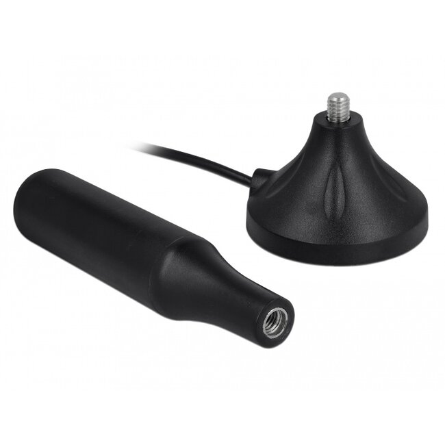 Delock LTE Antenna SMA plug 3 - 5 dBi 12.4 cm fixed omnidirectional with magnetic base and connection cable RG-174 A/U 3 m outdoor black