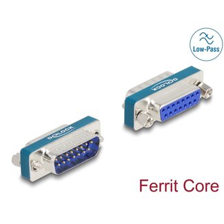 DeLOCK Delock RF/EMI Interference Suppression Filter D-Sub 15 pin male to female with low-pass inductive