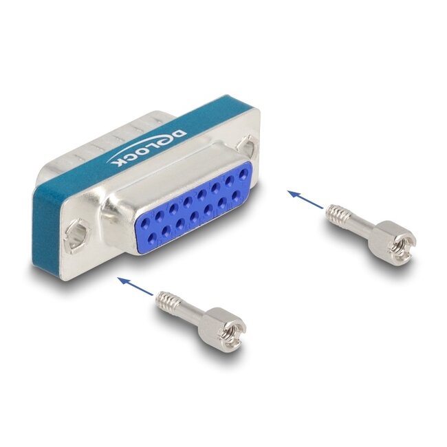 Delock RF/EMI Interference Suppression Filter D-Sub 15 pin male to female with low-pass inductive