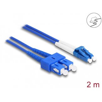 DeLOCK Delock Fiber Optical Cable with metal armouring LC Duplex to SC Duplex Singlemode OS2 2 m