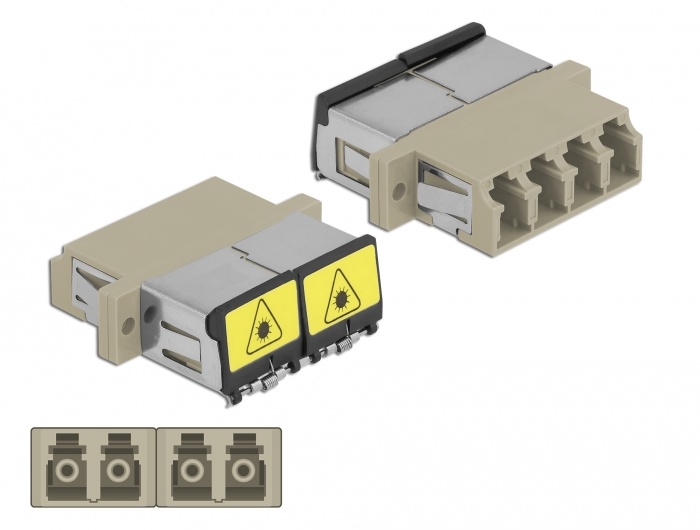 DeLOCK 86904. Aansluiting type: LC/LC, Kleur van het product: Beige, Draad modus structuur: Multimode. Breedte: 25,6 mm, Diepte: 29,2 mm, Hoogte: 9,3 mm. Aantal per verpakking: 1 s