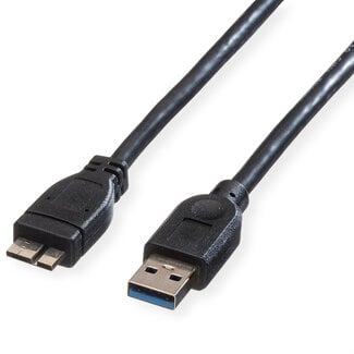 Roline ROLINE USB 3.2 Gen 1 kabel, type A M - Micro A M, zwart, 2 m