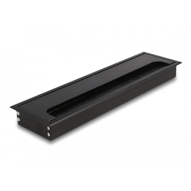 Delock Cable grommet for table mounting with brush 300 x 80 x 28 mm black