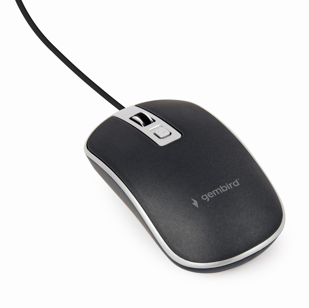 Gembird MUS-4B-06-BS. Vormfactor: Ambidextrous. Bewegingsdetectietechnologie: Optisch, Aansluiting: USB Type-A, Bewegingsresolutie: 1200 DPI, Soort knoppen: Drukknoppen, Aantal kno