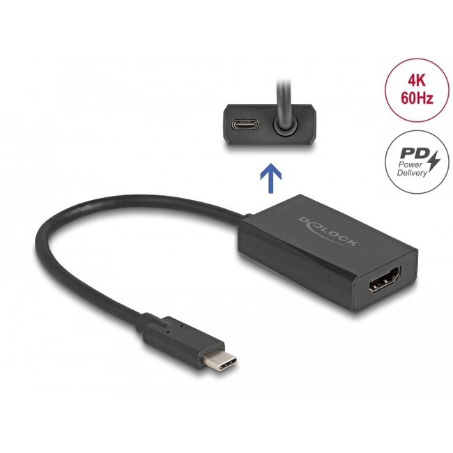 Delock Adapter HDMI female to USB Type-C™ male (DP Alt Mode) 4K with PD 100 W