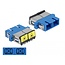 Delock Optical Fiber Coupler with laser protection flip SC Duplex female to SC Duplex female Single-mode blue