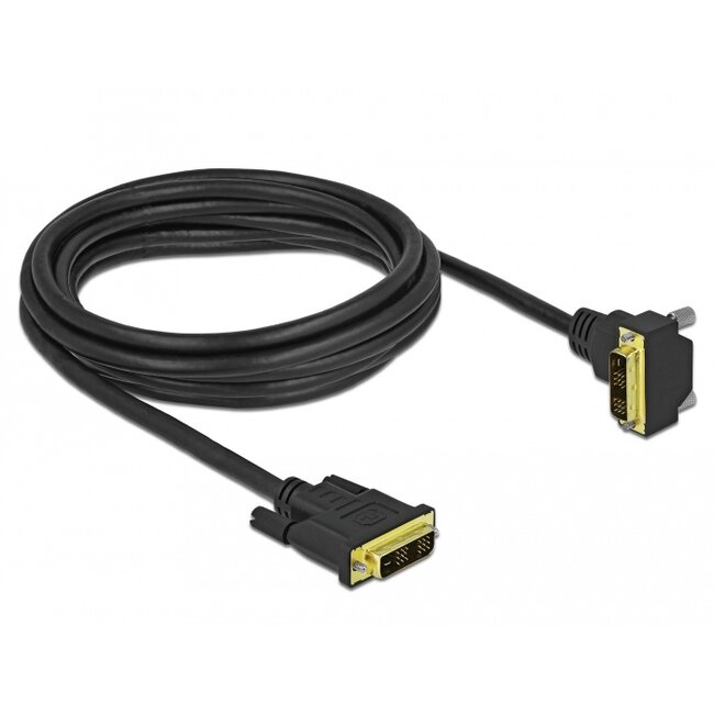 Delock DVI Cable 18+1 male to 18+1 male angled 3 m