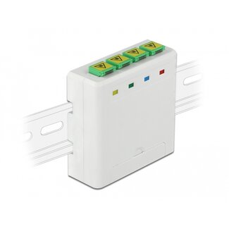 DeLOCK Delock Optical Fiber Connection Box for DIN Rail 4 x SC Simplex or LC Duplex