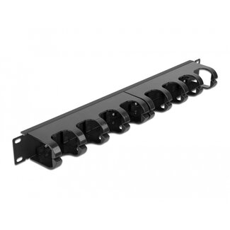 DeLOCK Delock 19″ Cable Management Routing Panel with 10 closed cable routings 1U black