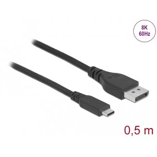 DeLOCK Delock Bidirectional USB Type-C™ to DisplayPort Cable (DP Alt Mode) 8K 60 Hz 0.5 m DP 8K certified