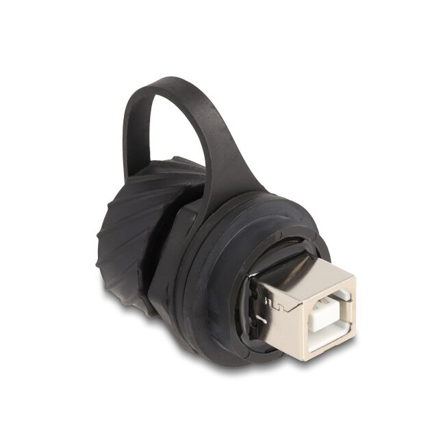Delock Cable Connector USB 2.0 Type-B female to female for installation with bayonet protective cap IP68 dust- and waterproof black