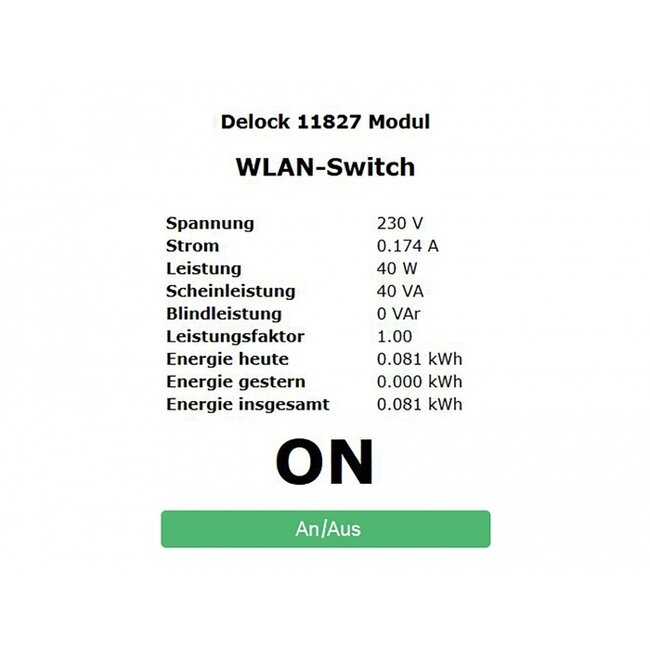 Delock WLAN Power Socket Switch MQTT with energy monitoring