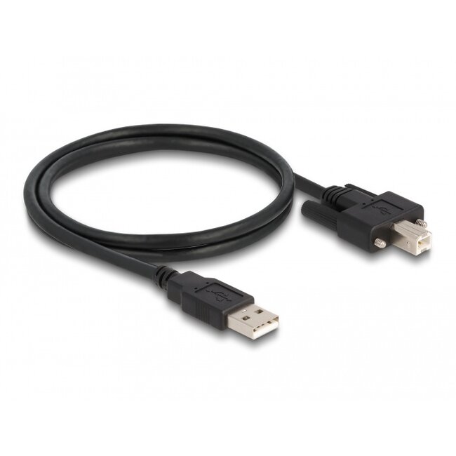 Delock Cable USB 2.0 Type-A male to Type-B male with screws 1 m