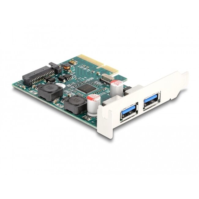 Delock PCI Express x4 Card to 2 x external USB 10 Gbps Type-A female - Low Profile Form Factor