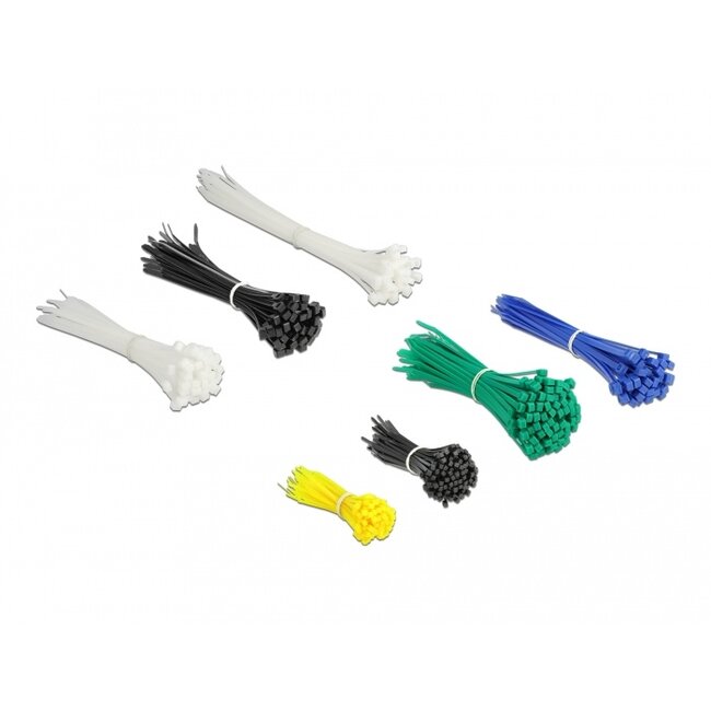 Delock Cable tie assortment box 600 pieces assorted colours