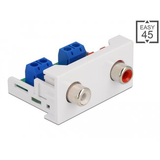 DeLOCK Delock Easy 45 Module 2 x RCA female port 22.5 x 45 mm