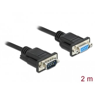 DeLOCK Delock Serial Cable RS-232 D-Sub9 male to female null modem with narrow plug housing 2 m