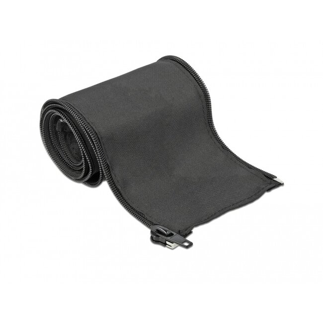 Delock Woven Sleeve with zip fasterner heat-resistant 1 m x 35 mm black