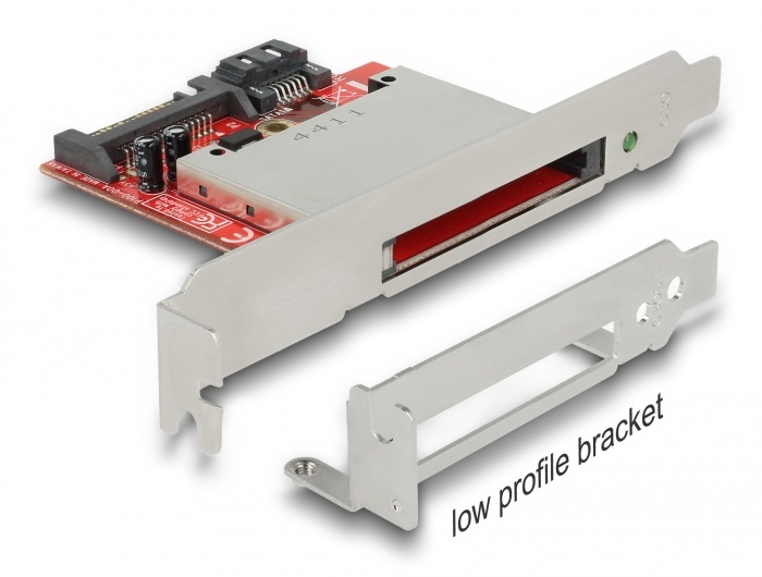 DeLOCK 91495. Compatibele geheugenkaarten: CFast, CFast 2.0, Kleur van het product: Zwart, Rood, Zilver. Soort aansluiting: SATA. Type verpakking: Doos