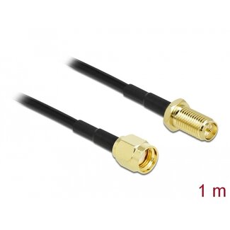 DeLOCK Delock Antenna Cable RP-SMA plug to RP-SMA jack LMR/CFD100 1 m low loss