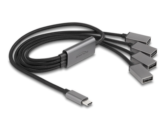 Delock 4 Port USB 2.0 Cable Hub with USB Type-C™ connector 60 cm |
