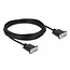Delock Serial Cable RS-232 D-Sub 9 female to female null modem with narrow plug housing - CTS / RTS auto control - 5 m