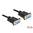 Delock Serial Cable RS-232 D-Sub 9 female to female null modem with narrow plug housing - CTS / RTS auto control - 10 m