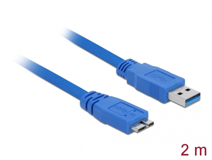 Delock - USB 3.0 Micro Kabel - Blauw - 2 meter