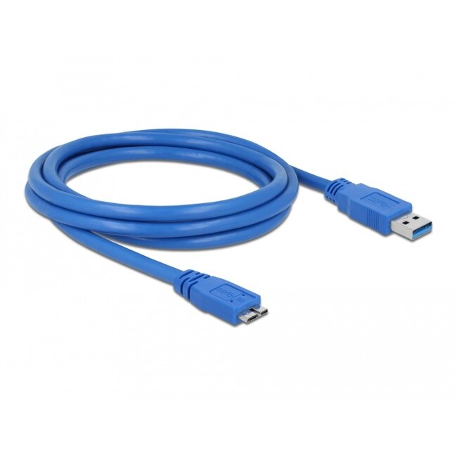 Delock Cable USB 3.0 type-A male > USB 3.0 type Micro-B male 2 m blue