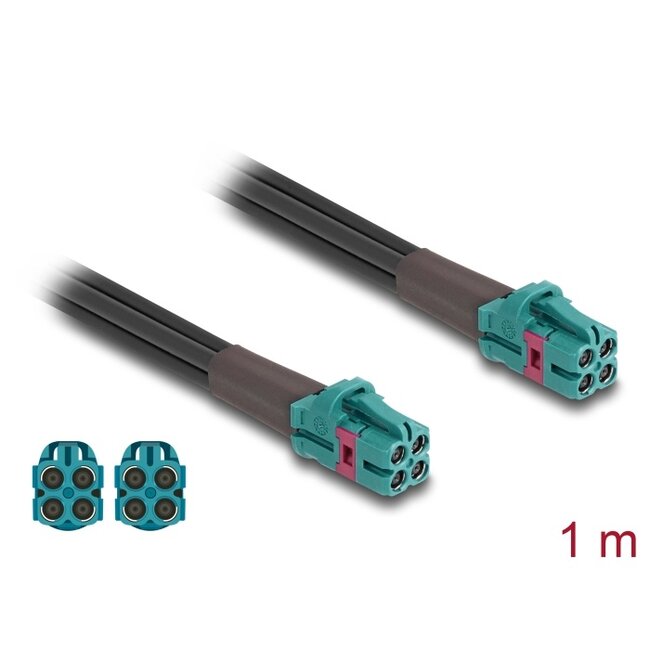 Delock Cable Mini FAKRA Z jack quad to Mini FAKRA Z jack quad B-Type