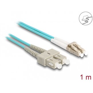 DeLOCK Delock Fiber Optical Cable with metal armouring LC Duplex to SC Duplex Multi-mode OM3 1 m