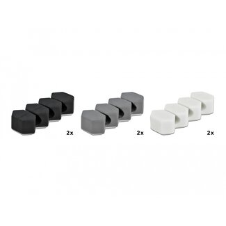 DeLOCK Delock Cable Holder with 3 feed-throughs honeycomb Set 6 pieces