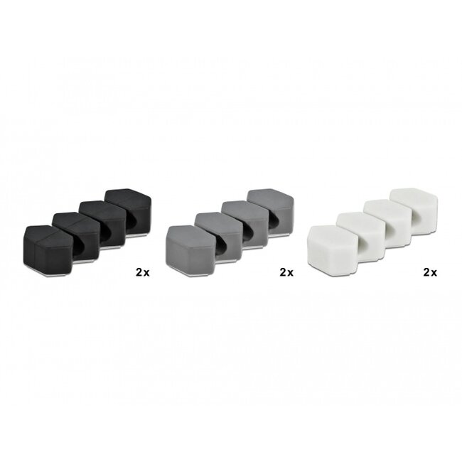 Delock Cable Holder with 3 feed-throughs honeycomb Set 6 pieces