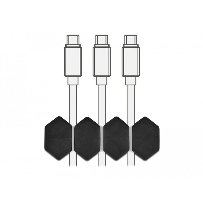 Delock Cable Holder with 3 feed-throughs honeycomb Set 6 pieces