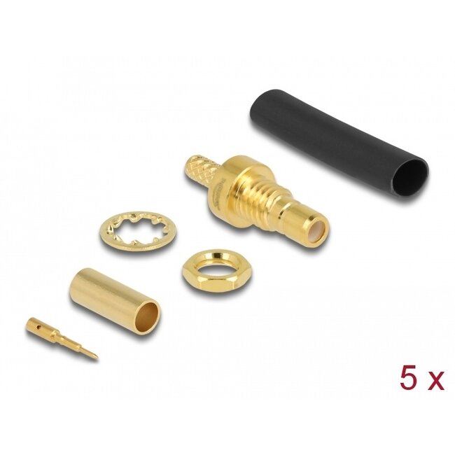 Delock SMB jack for crimping RG-174 / RG-316 with matching shrink tube