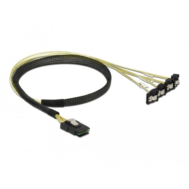 Delock Cable Mini SAS SFF-8087 > 4 x SATA 7 Pin angled 0.5 m