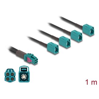 DeLOCK Delock Cable Mini FAKRA Z jack quad to 4 x FAKRA Z jack A-Type