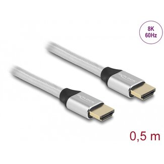 DeLOCK Delock Ultra High Speed HDMI Cable 48 Gbps 8K 60 Hz silver 0.5 m certified