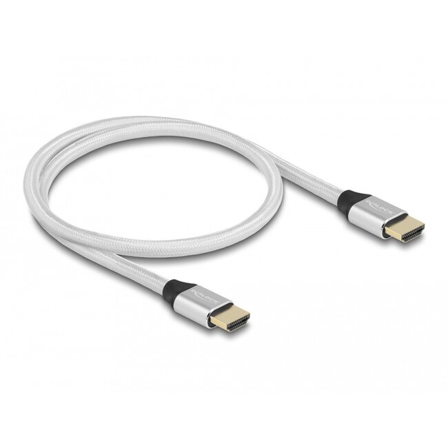 Delock Ultra High Speed HDMI Cable 48 Gbps 8K 60 Hz silver 0.5 m certified