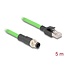 Delock M12 Cable D-coded 4 pin male to RJ45 male PUR (TPU) 5 m