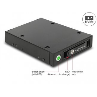 DeLOCK Delock 3.5″ Mobile Rack for 1 x 2.5″ U.2 NVMe SSD or SATA / SAS HDD / SSD