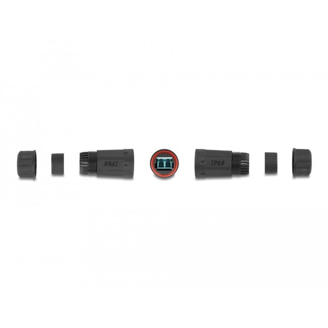 Delock Optical Fiber Cable Connector LC Duplex female to LC Duplex female OM3 waterproof