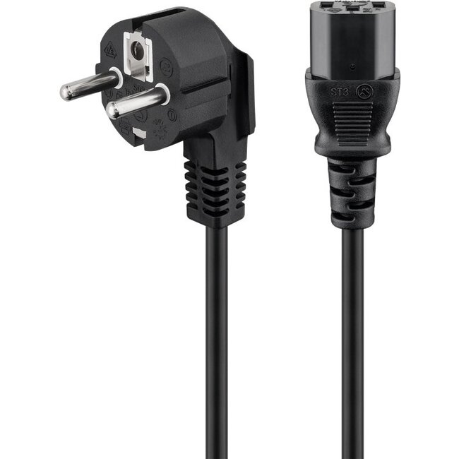 Goobay Angled IEC Cord, 1.5 m, Black